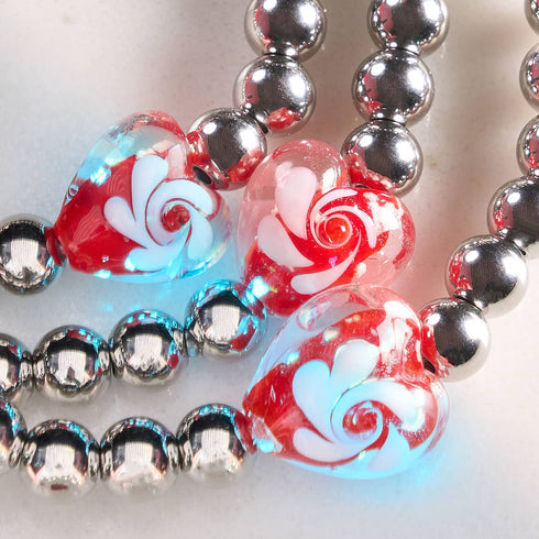 Purpurroter Wirbel | Leuchtendes Herz-Essenz-Armband